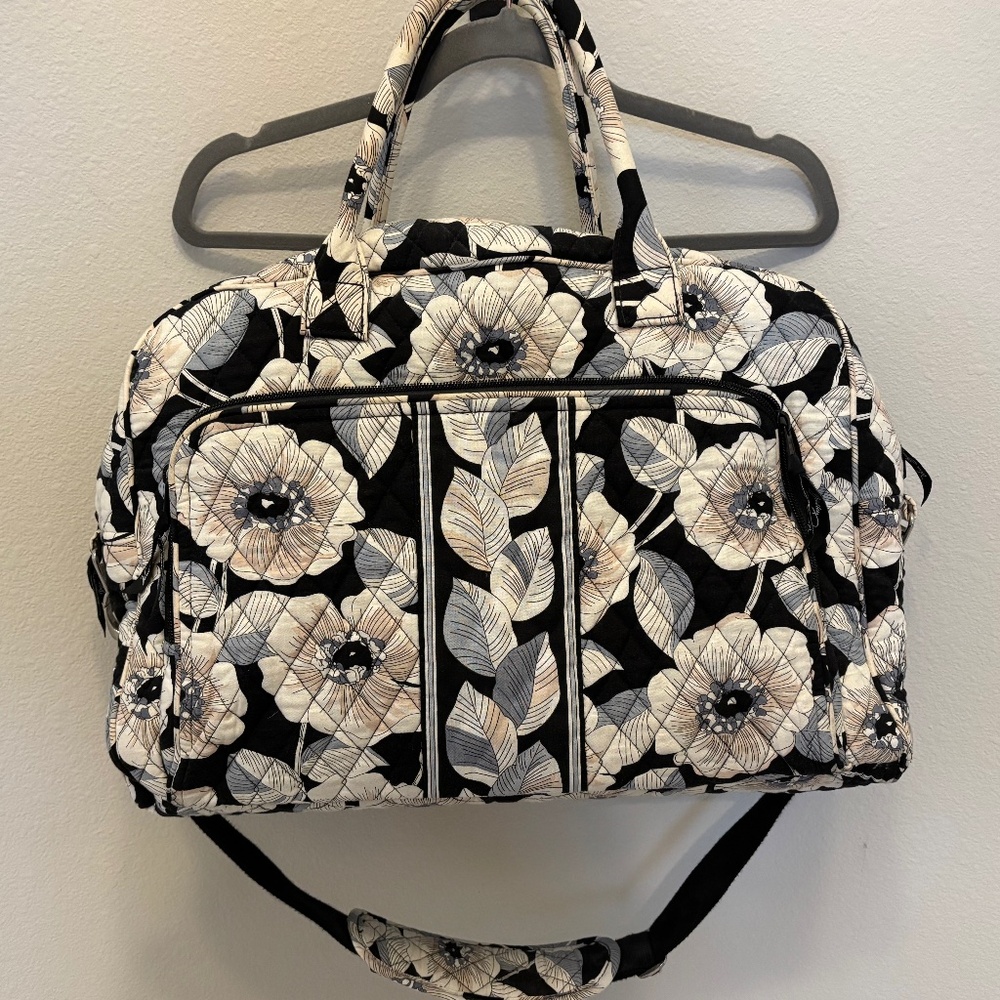 Vera Bradley Camellia Floral Fabric Dual Handle Quilt Weekender Travel Bag